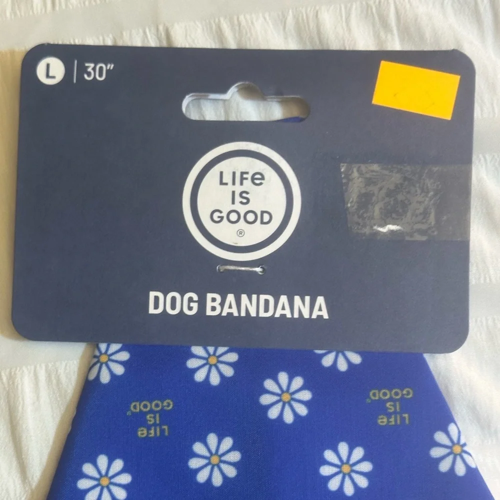 LIFE IS GOOD Dog Bandana Size Large 30